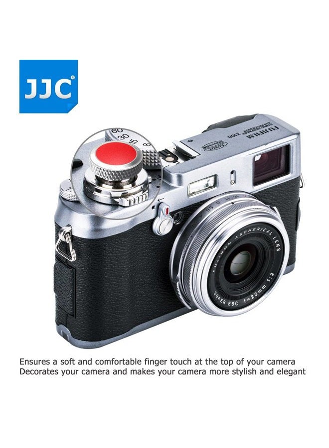 JJC Compatible Soft Shutter Release Button Cap for Fuji Fujifilm X-M5 XM5 X100VI XT5 X-T30 II XT30 XT3 X100F X-Pro2 X-Pro1 X-T2 X-E3 X-E2S X-T20 X-T10 X100T for Sony RX10 IV III II,RX1RII,RX1,RX1/GR Red - Image 2