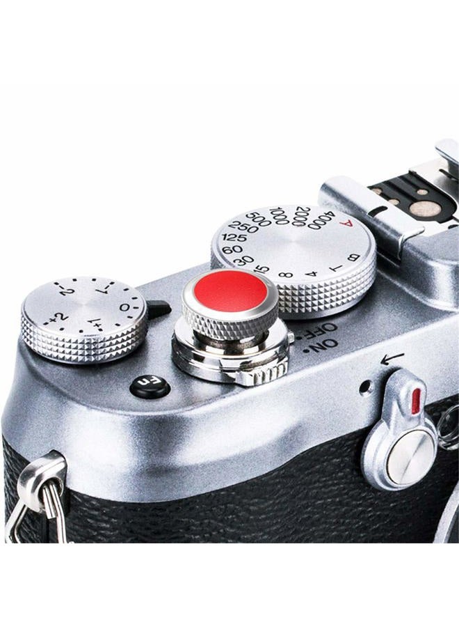 JJC Compatible Soft Shutter Release Button Cap for Fuji Fujifilm X-M5 XM5 X100VI XT5 X-T30 II XT30 XT3 X100F X-Pro2 X-Pro1 X-T2 X-E3 X-E2S X-T20 X-T10 X100T for Sony RX10 IV III II,RX1RII,RX1,RX1/GR Red - Image 1