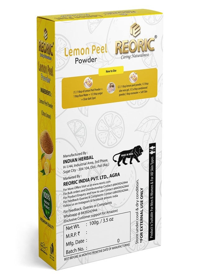 REORIC Pure Lemon Peel and Citrus Powder for Skin Care - 100g (Pack of 1) - Image 2