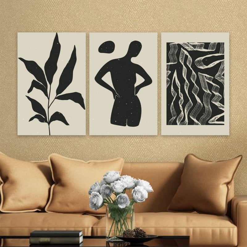 Marktna Three luxurious canvas prints with a modern design and a hollow frame, measuring (120×60), three pieces - Image 1