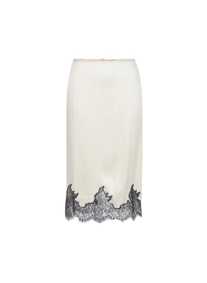 Zara silky Sophisticated Lace Slit Midi Skirt - Image 2