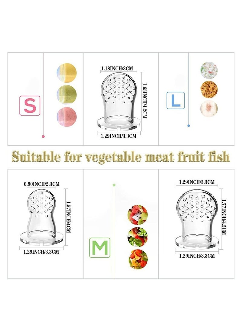 Teething Toys for Babies, DMG Baby Teether Chew Toys, With 2 Fruit Feeders and 4 Silicone Teethers, 3 Different Sized Sacs, BPA Free Natural Organic Freezer Teethers