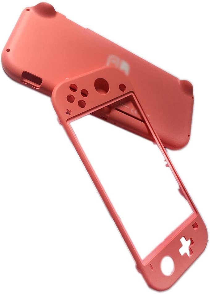Rinbers Front Back Faceplate Rear Back Cover Housing Replacement for Nintendo Switch Lite Console HDH-001 Top Bottom Shell Case Plastic Cover - Pink - Image 5