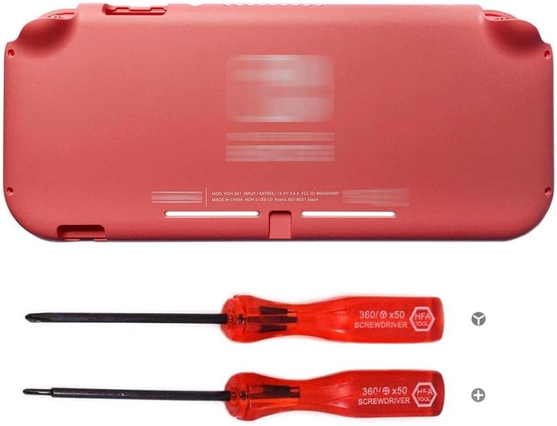 Rinbers Front Back Faceplate Rear Back Cover Housing Replacement for Nintendo Switch Lite Console HDH-001 Top Bottom Shell Case Plastic Cover - Pink - Image 1