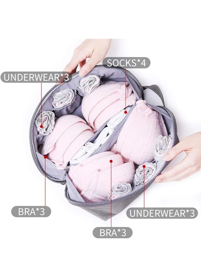 Underwear Storage Bag Underwear Organizer Bag Travel Lingerie Pouch Organizer Portable Closet Organizers for Bra, Socks, Underwear，Cosmetic(Grey)  - Image 3