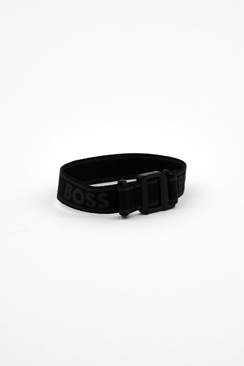 BOSS Men Adjustable Nylon Bracelet, Black  - Image 3