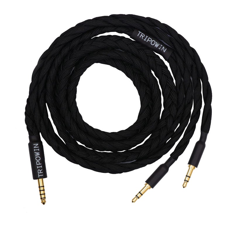 Linsoul Tripowin GranVia Upgraded OFC Headphone Replacement Cable Dual 35mm Connector to 44mm TRRRS Stereo Headphone Cablefor HE4XXHE400iHE400seGoldplanarFocal ELEGIABlack 15m - Image 2