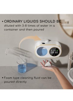 SYOSI Wall Mount Automatic Foaming Soap Dispenser with Digital LED Clock, 3000mAh Rechargeable, 12oz Capacity, IPX5 Waterproof, Smart Electric Hand Soap Dispenser for Bathroom & Kitchen, White  - Image 5