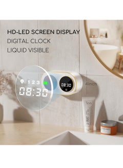 SYOSI Wall Mount Automatic Foaming Soap Dispenser with Digital LED Clock, 3000mAh Rechargeable, 12oz Capacity, IPX5 Waterproof, Smart Electric Hand Soap Dispenser for Bathroom & Kitchen, White  - Image 3