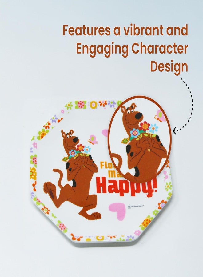 HOOM Eight Angle Melamine Plate for Kids - Printed Cartoon Character Design, Durable & BPA-Free, Ideal for Toddlers and Children (Scooby) - Image 2