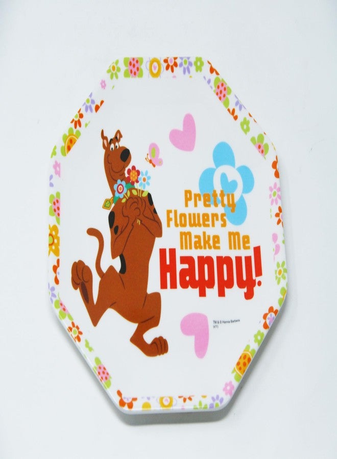 HOOM Eight Angle Melamine Plate for Kids - Printed Cartoon Character Design, Durable & BPA-Free, Ideal for Toddlers and Children (Scooby) - Image 1