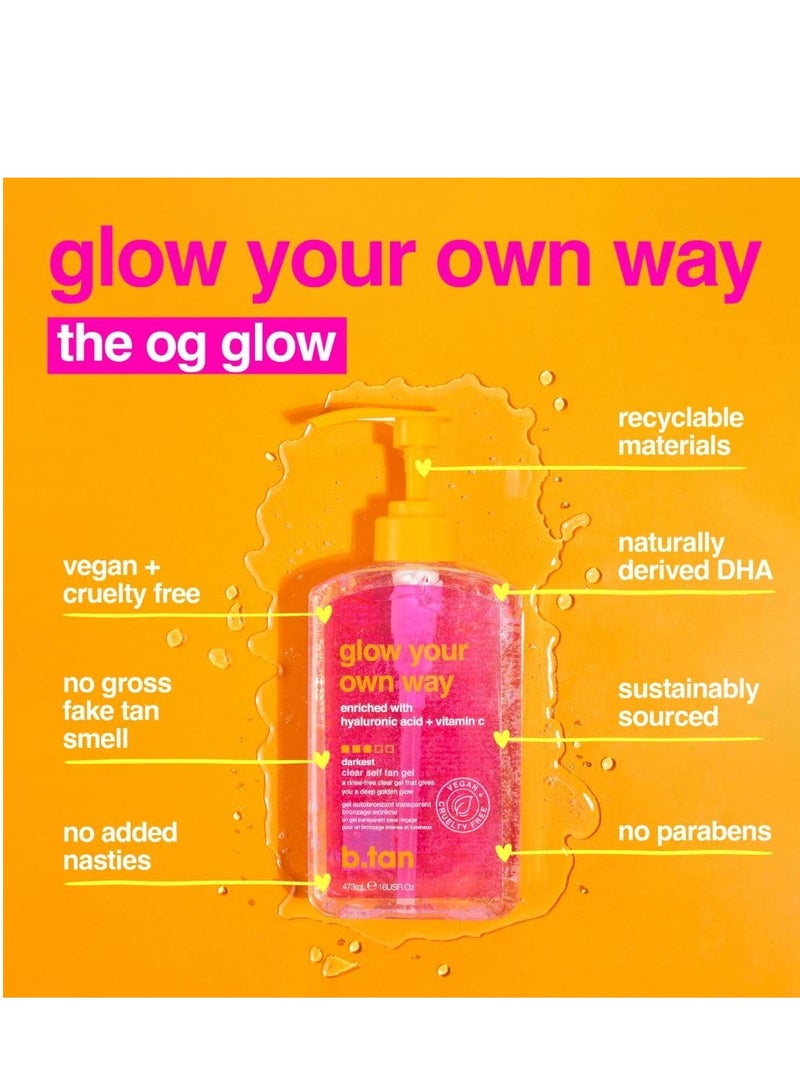 b tan b.tan Clear Self Tan Gel & Face Mist Kit | Glow Your Own Way + Mist Bundle - Transfer-Resistant Self Tanning Gel with Gradual Self Tan Face Mist, with Body Mitt Applicator - Image 3