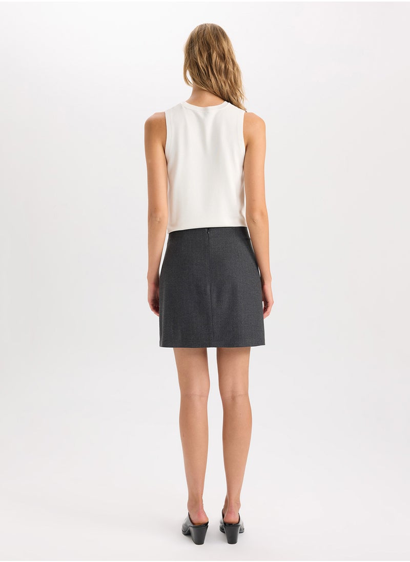DeFacto A-Line Basic High-Waist Mini Classic Skirt  - Image 2