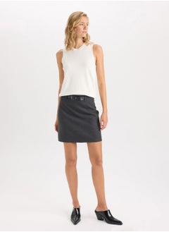 DeFacto A-Line Basic High-Waist Mini Classic Skirt  - Image 4
