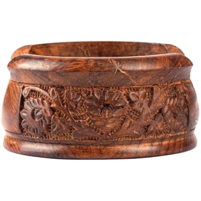 ريجيد مجموعة قواعد أكواب الشاي الخشبية المصنوعة يدويًا من الخشب الطبيعي مع حامل لمشروبات الشاي والقهوة، أنيقة ومتينة، ديكور منزلي أنيق مثالي لتناول الطعام وحماية الطاولة 11 × 11 × 7 - Image 3