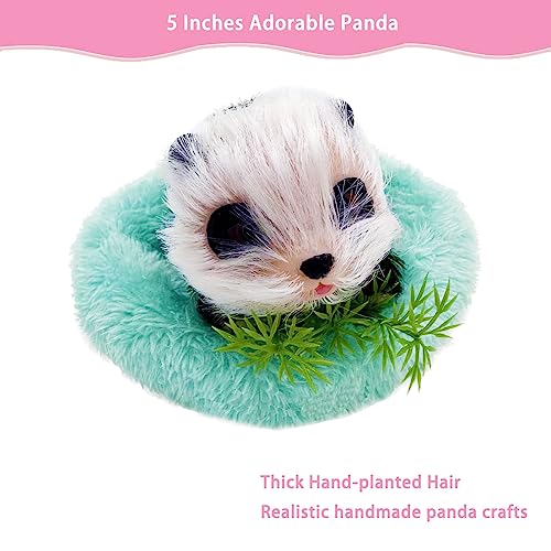 VOLOBE Silicone Panda 5 Inches Soft Mini Realistic Animal Toy as Silicone Piglet Companion with Sleeping Pad Accessories for Kids Boy Girl Birthday Panda - Image 5