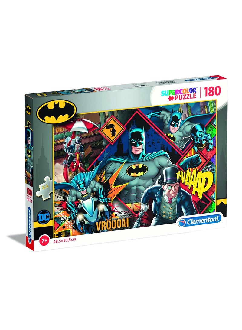 Clementoni Batman Puzzle 180 Pieces for Kids – Jigsaw Puzzle Game, Fun Educational Toy for Developing Children's Skills, Multicolor, For Ages 7 Years and Above - Image 1