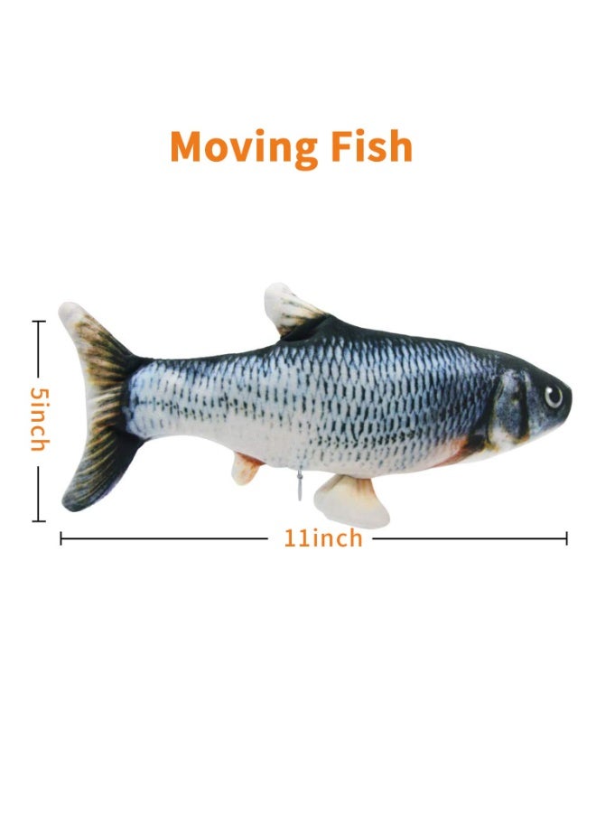 jaexest Realistic Flopping Cat Kicker Fish Toy, Wiggle Motion Interactive Toy with Catnip, Plush Kitten Toy for Exercise & Entertainment - Image 3