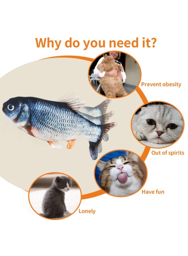 jaexest Realistic Flopping Cat Kicker Fish Toy, Wiggle Motion Interactive Toy with Catnip, Plush Kitten Toy for Exercise & Entertainment - Image 4
