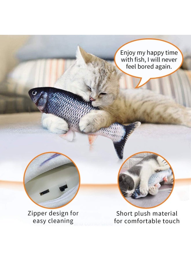 jaexest Realistic Flopping Cat Kicker Fish Toy, Wiggle Motion Interactive Toy with Catnip, Plush Kitten Toy for Exercise & Entertainment - Image 2