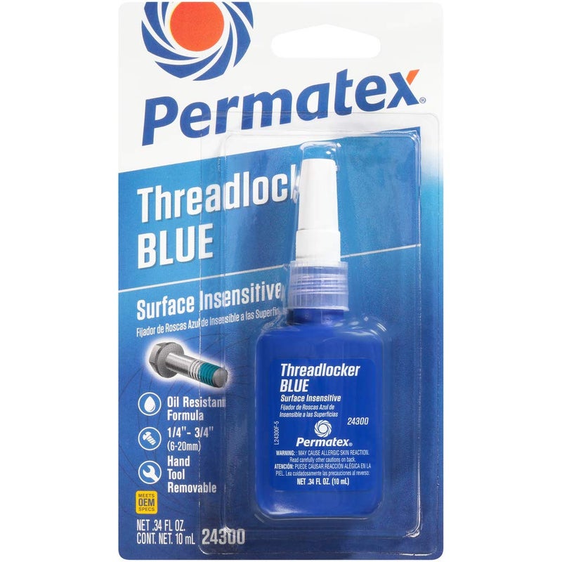 Permatex 243006PK Surface Insensitive Threadlocker Blue 034 oz Pack of 6