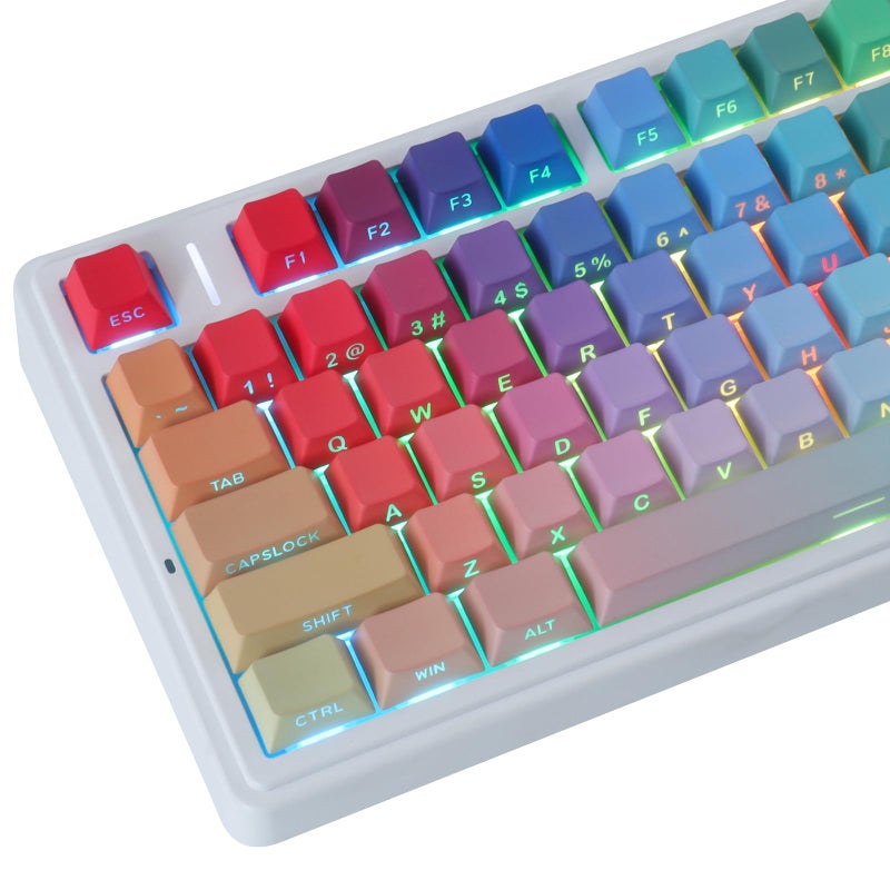 JOMKIZ Rhapsody PBT Keycap Set, Cherry Profile, Side Print Shine Through Keycaps, Dye-Sublimation Printed for Cherry MX Magnetic Switches 60 65 75 100 Percent Mechanical Keyboard - Image 1