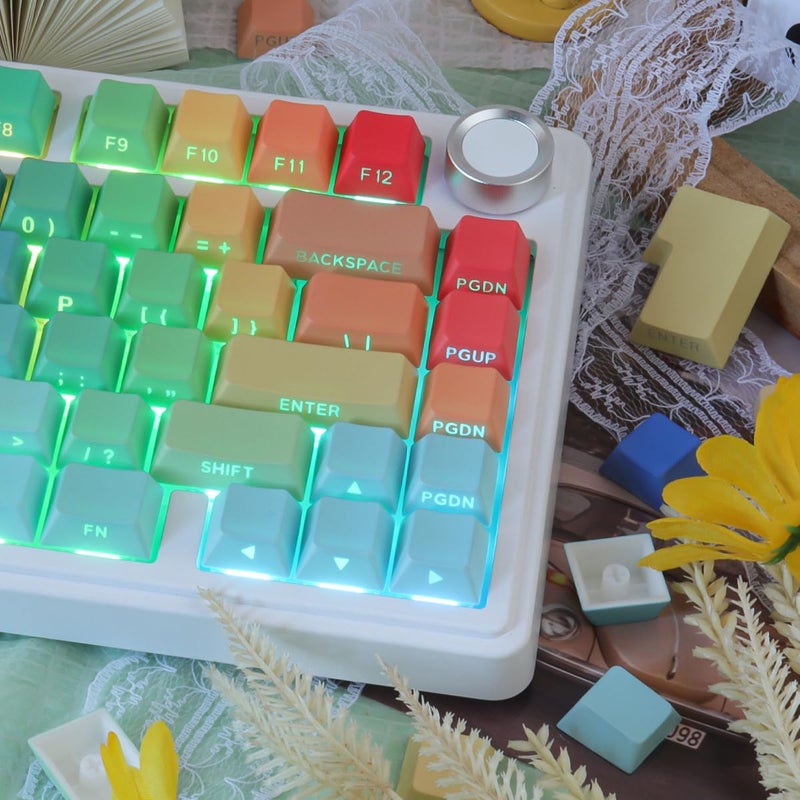 JOMKIZ Rhapsody PBT Keycap Set, Cherry Profile, Side Print Shine Through Keycaps, Dye-Sublimation Printed for Cherry MX Magnetic Switches 60 65 75 100 Percent Mechanical Keyboard - Image 5