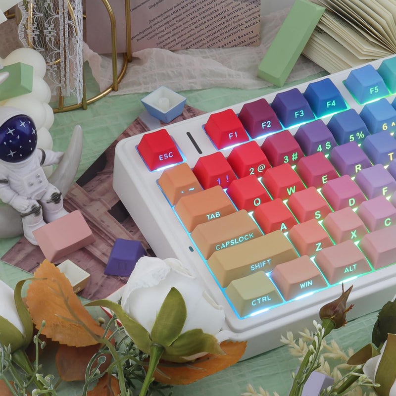JOMKIZ Rhapsody PBT Keycap Set, Cherry Profile, Side Print Shine Through Keycaps, Dye-Sublimation Printed for Cherry MX Magnetic Switches 60 65 75 100 Percent Mechanical Keyboard - Image 2