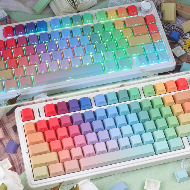 JOMKIZ Rhapsody PBT Keycap Set, Cherry Profile, Side Print Shine Through Keycaps, Dye-Sublimation Printed for Cherry MX Magnetic Switches 60 65 75 100 Percent Mechanical Keyboard - Image 4
