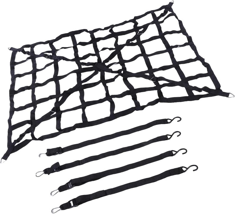 Cargo Net, High Load Capacity 1100lbs Tear Proof Design with Adjustable Cam Buckles and S Hooks for Pickup Truck Bed Trailer SUV Boat (66" x 50") - Image 3