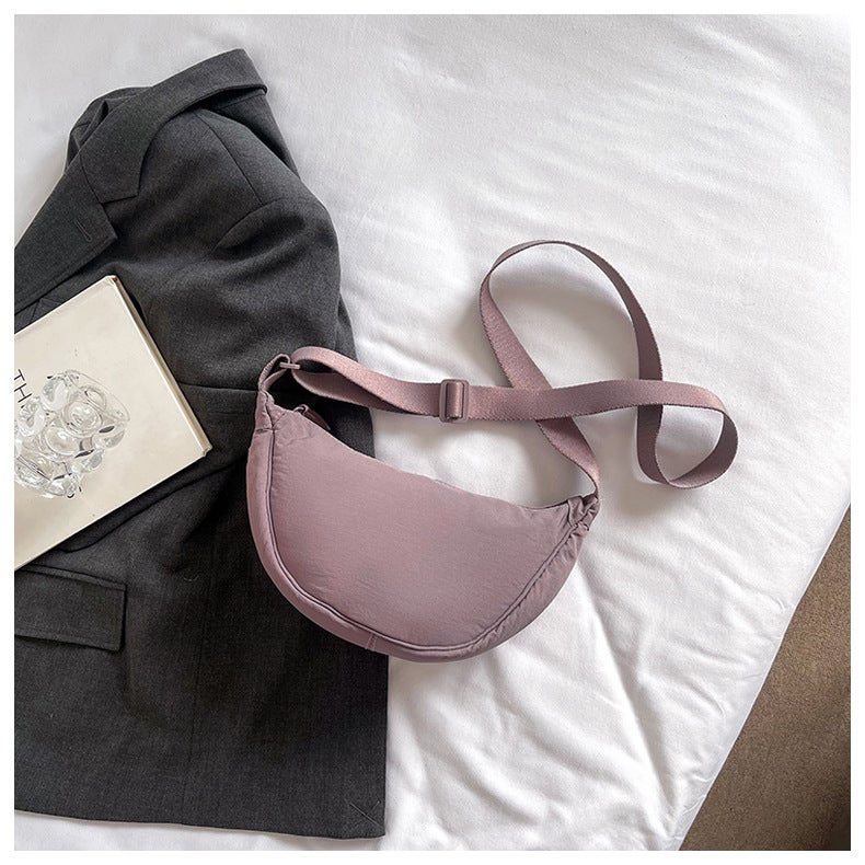 Fashionable Nylon Dumpling Crossbody Bag for Women Taro purple 