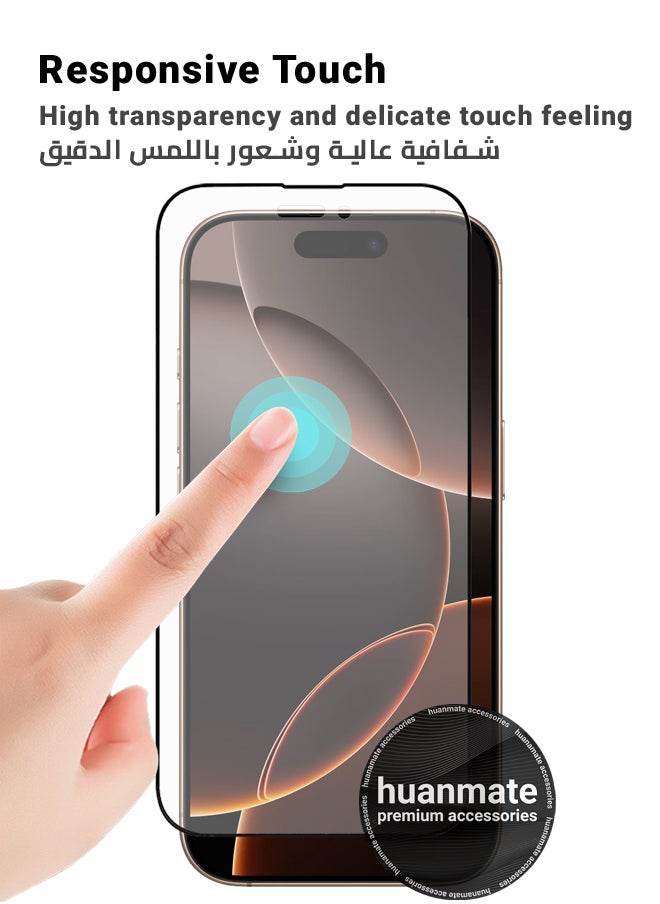 هووانميت - واقي شاشة سيراميك غير لامع لهاتف أبل آيفون 16 برو ماكس - مضاد للانفجار، شفافية عالية، ملمس رقيق، حواف مقوسة ناعمة، سهل التركيب، واقي شاشة لهاتف أبل آيفون 16 برو ماكس - Image 1