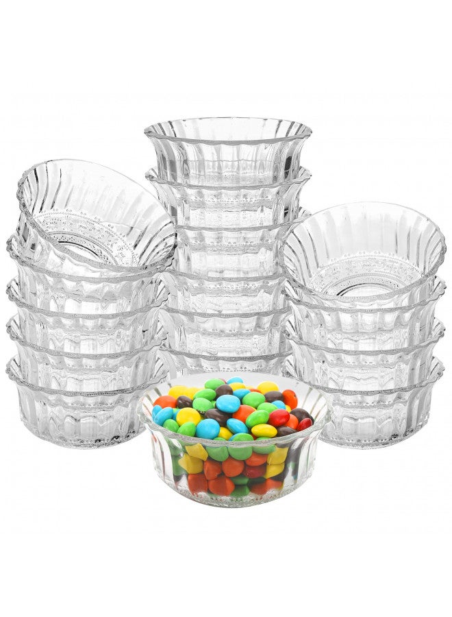 Frcctre 16 Pack 4 Inch Glass Bowls, 8.5 Oz Mini Glass Prep Bowls Salad Bowls Dessert Bowls Candy Bowl Serving Bowls for Kitchen Prep, Dessert, Dips, Candy, Nuts, Snack - Dishwasher Safe - Image 1