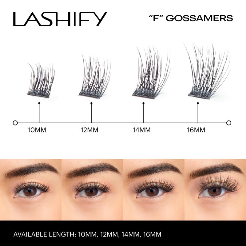 Lashify Fluffy 12mm Gossamer Eyelash Extensions Refill, Black, Easy DIY False Lashes To Add Fullness and Dimension - Image 4