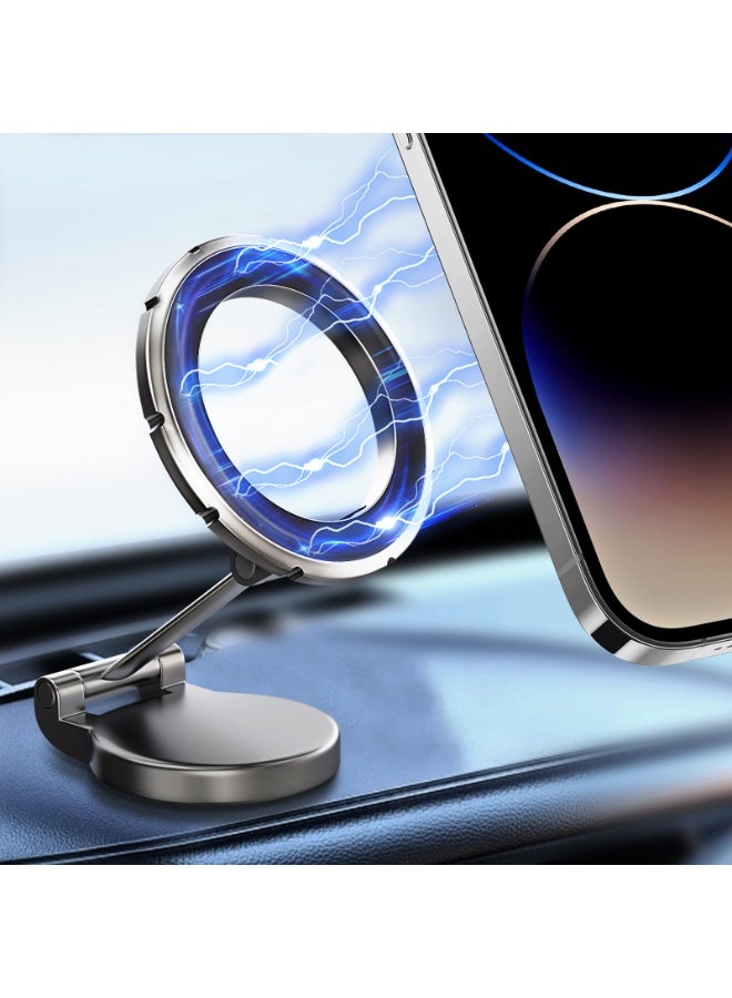 حامل هاتف مغناطيسي لاسلكي للسيارة مع تثبيت قوي – قاعدة قابلة للدوران 360° للوحة القيادة، حامل آمن للهاتف الذكي بدون استخدام اليدين - Image 1