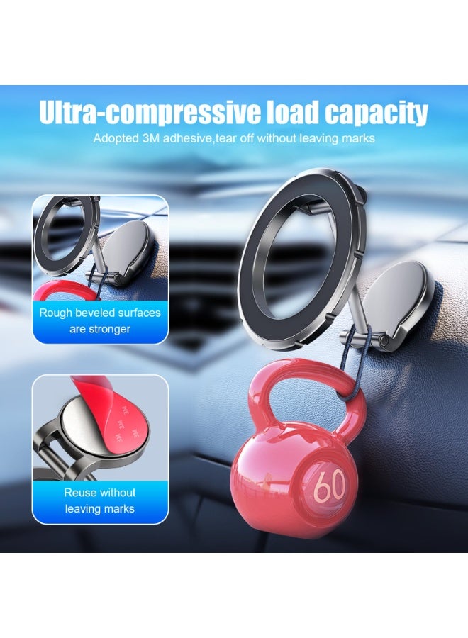 حامل هاتف مغناطيسي لاسلكي للسيارة مع تثبيت قوي – قاعدة قابلة للدوران 360° للوحة القيادة، حامل آمن للهاتف الذكي بدون استخدام اليدين - Image 4