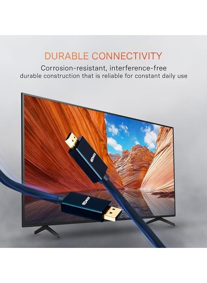 Mowsil 4K@60Hz DisplayPort 1.2 to HDMI 2.0 Cable 5Mtr, DP to HDMI Cable Male to Male Compatible for HP/Dell/ThinkPad/AMD/NVIDIA/Desktop - Image 2