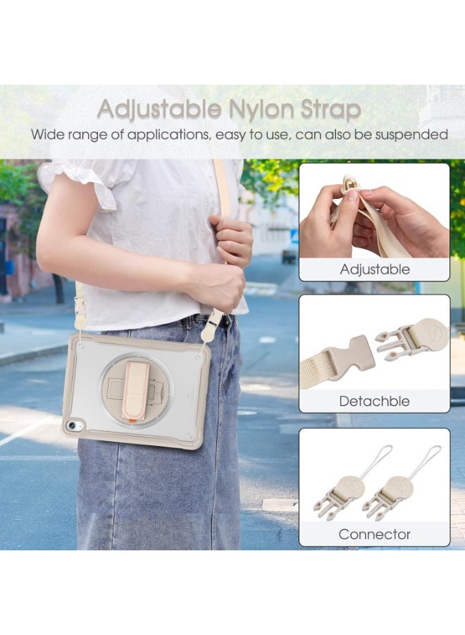 case for iPad (A16) 11th/10th Generation 11/10.9 inch 2025/2022,Rugged Shockproof Protective Cover with 360° Rotating Hand Strap/Stand,Screen Protector,Pencil Holder, pen, Grey - Image 2