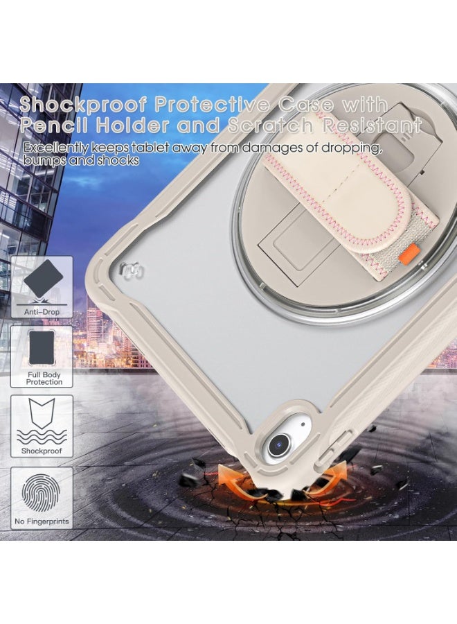 case for iPad (A16) 11th/10th Generation 11/10.9 inch 2025/2022,Rugged Shockproof Protective Cover with 360° Rotating Hand Strap/Stand,Screen Protector,Pencil Holder, pen, Grey - Image 3