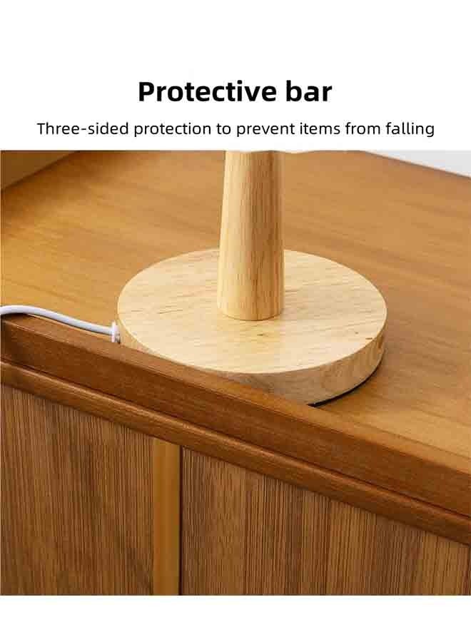 Generic European Modern Style Bedside Table, Side Table, Sofa Table, With Drawers and Cabinets, Sliding Doors in Two Directions, Simple Bamboo Bedside Table, Open Tabletop, 42cm×31cm×50cm.  - Image 4