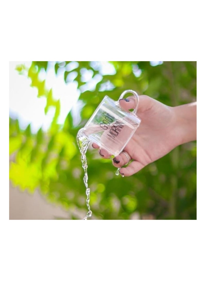 Good Morning Printed Glass Coffee Mug Set 6pcs - Image 1