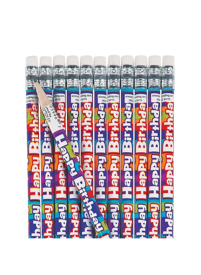 Fun Express Happy Birthday Pencils Bulk Set Of 24 For Teachers And Students Classroom Supplies Rewards Handouts And Party Favors - Image 2