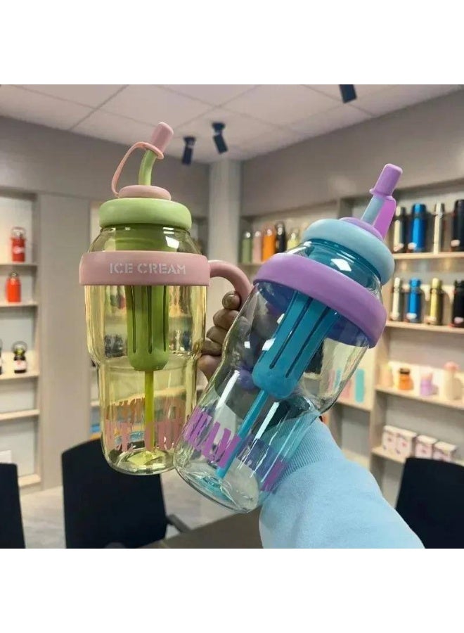 زجاجة مياه أنيقة بغطاء محكم وتصميم آيس كريم، مصفاة داخلية ونكهات طبيعية – ألوان وأشكال عشوائية تنعش يومك - Image 3