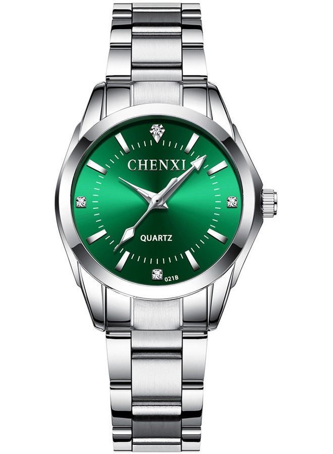 Chenxi ساعة يد كلاسيكية نسائية باللون الفضي/الأخضر - Image 1