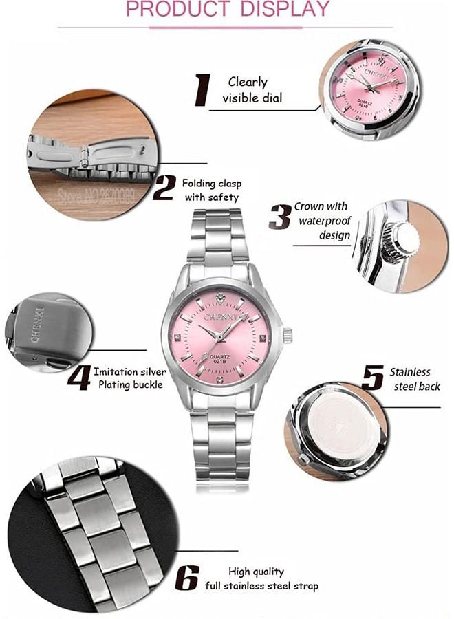 Chenxi ساعة يد كلاسيكية نسائية باللون الفضي/الأخضر - Image 4