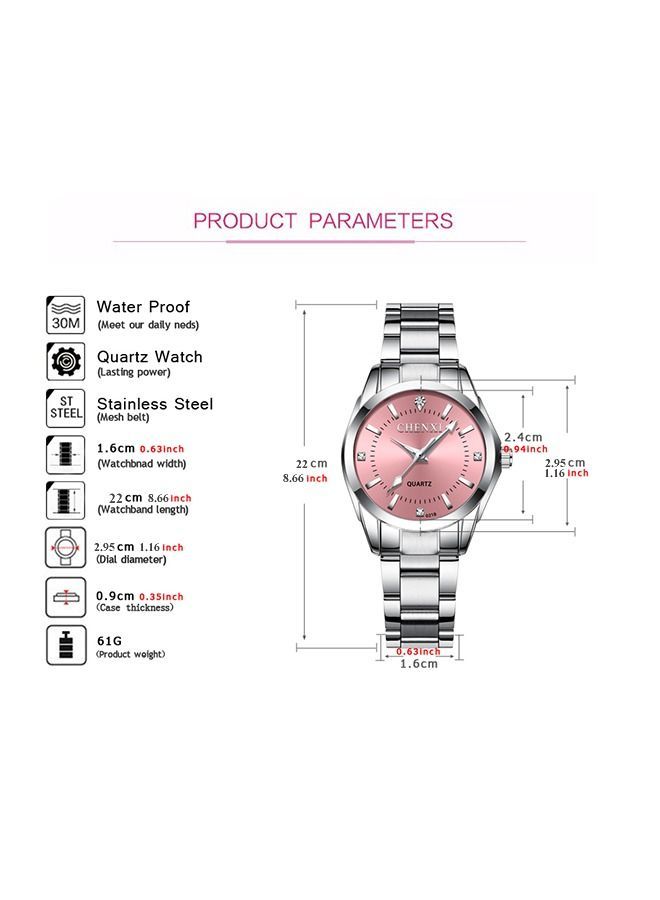 Chenxi ساعة يد كلاسيكية نسائية باللون الفضي/الأخضر - Image 3