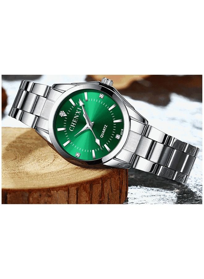 Chenxi ساعة يد كلاسيكية نسائية باللون الفضي/الأخضر - Image 2