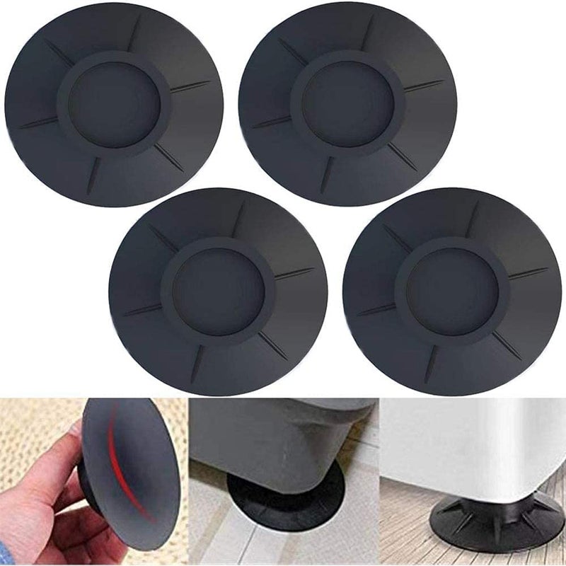 siddhmurti siddhmurti Washing Machine Anti Vibration Pads Shock and Noise Cancelling Washing Machine Support Washing Machine Feet Stabilizer Washer Antivibration Pads Washer Dryer Pedestals Black  - Image 1