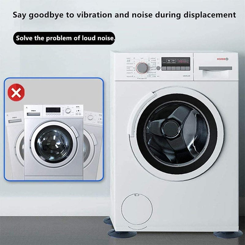 siddhmurti siddhmurti Washing Machine Anti Vibration Pads Shock and Noise Cancelling Washing Machine Support Washing Machine Feet Stabilizer Washer Antivibration Pads Washer Dryer Pedestals Black  - Image 2