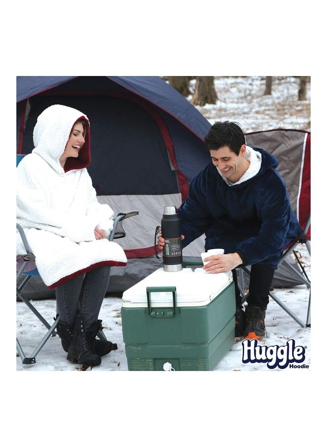 NIBEMINENT Women Men Huggle Hoodie Blanket 120cm Long Sleeves Plush Lazy TV Pullover Outdoor Warm Robe blue 28*28*28cm - Image 4